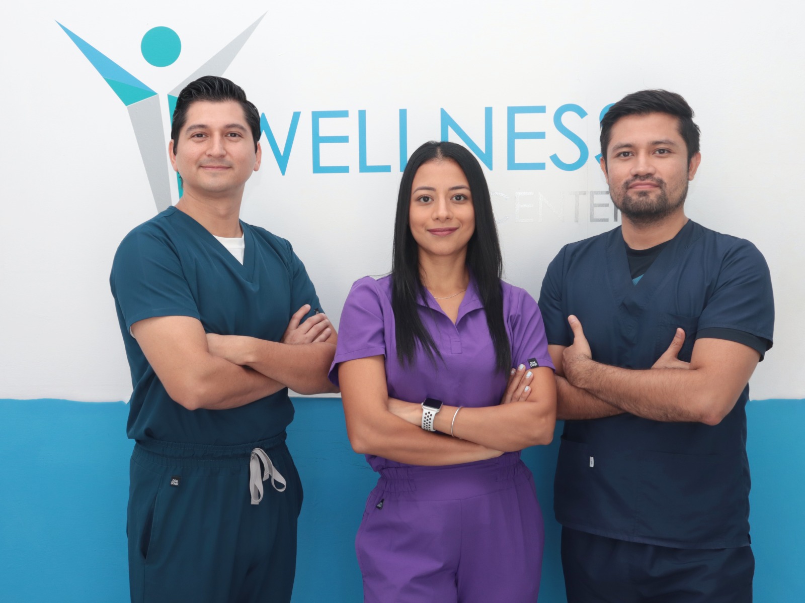 profesionales de la salud en pose